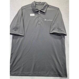 Nike Mens Sendero Logo Polo Shirt Large Gray Short Sleeve Textured Golf Top